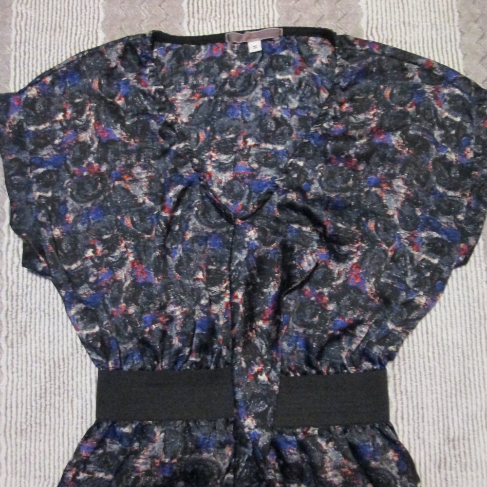Women's Julie's Closet Black and Blue Watercolor Short Sexy Dress S Small